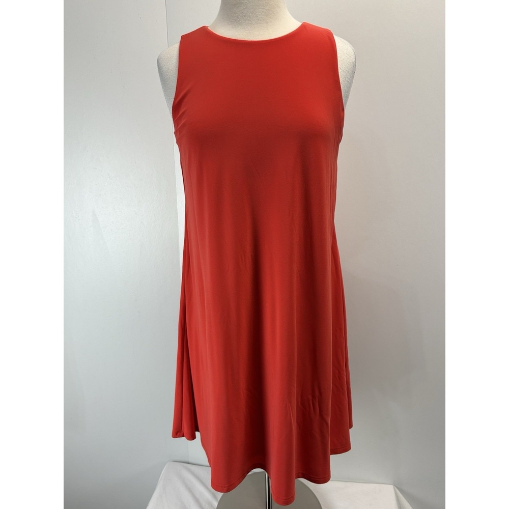 Lauren Ralph Lauren Sleeveless Shift Dress Sz 10 Women's Orange Red Comfort